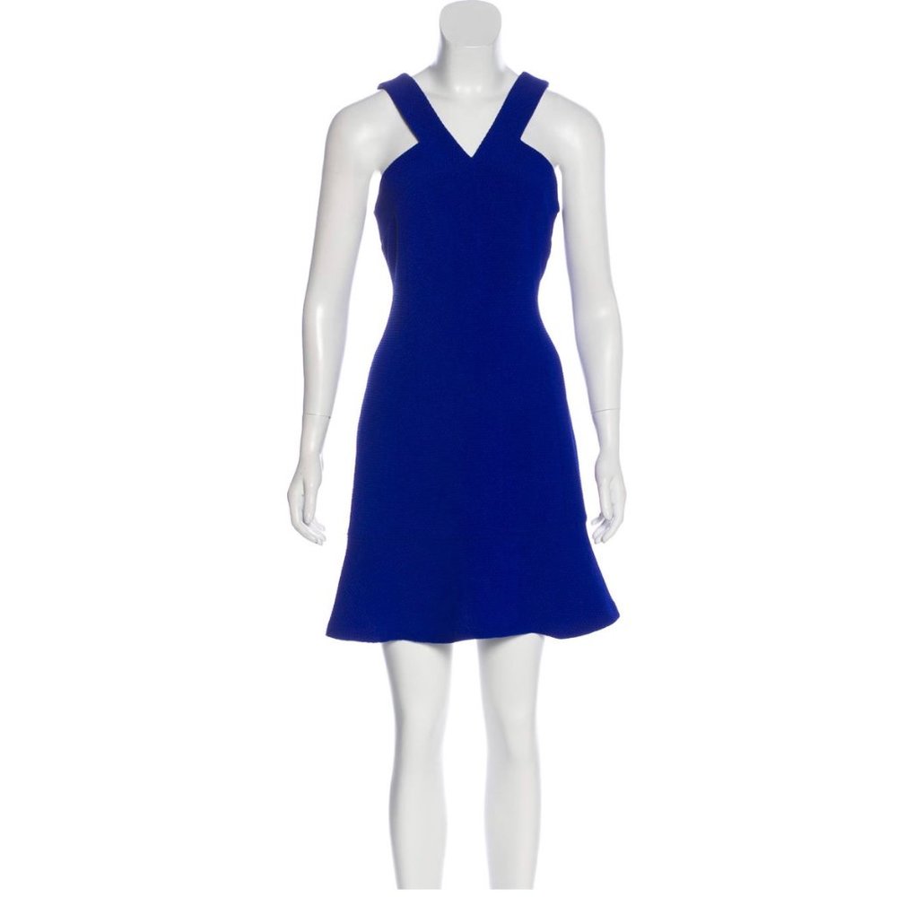 SANDRO [Small/4] Blue V-Neck Dress - Picture 4 of 4
